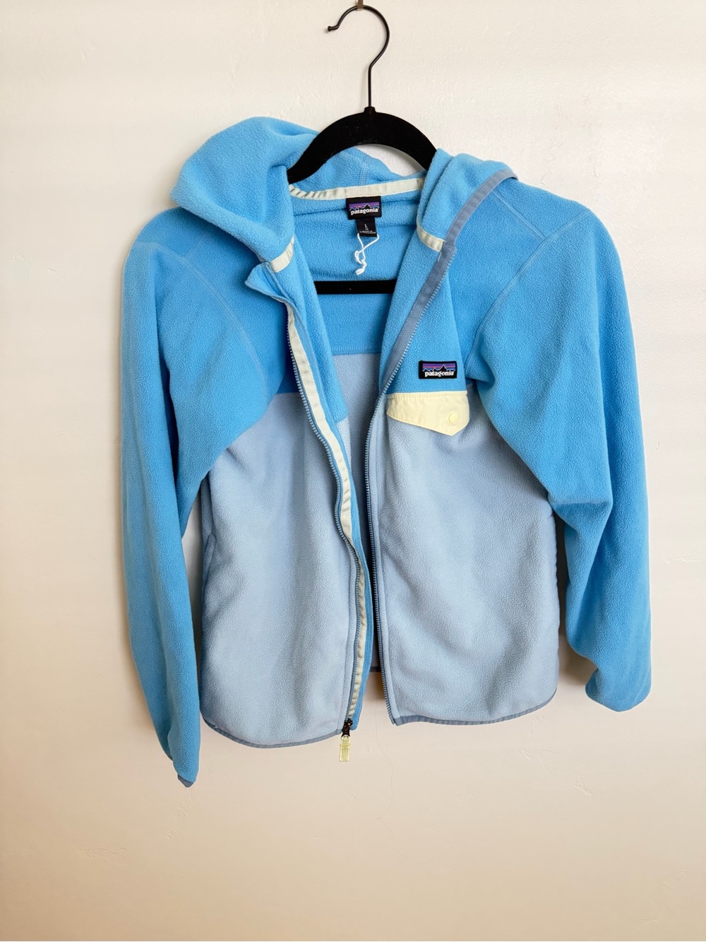 Patagonia Kids Blue Micro D Snap-T Zip Jacket size large